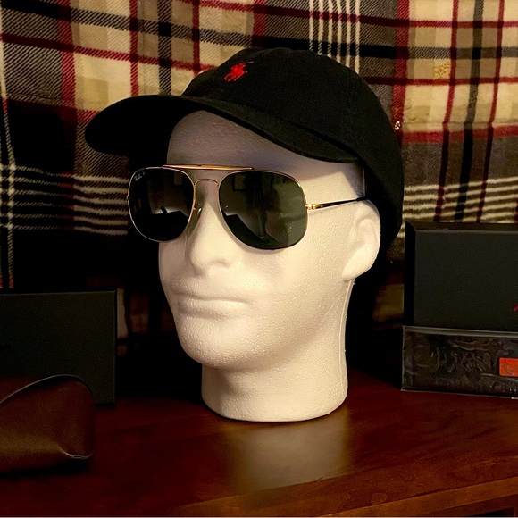 🆕 Ray-Ban RB3561 THE GENERAL Custom Sunglasses. Gold Frame, Polarized Green Lens - Picture 13 of 16